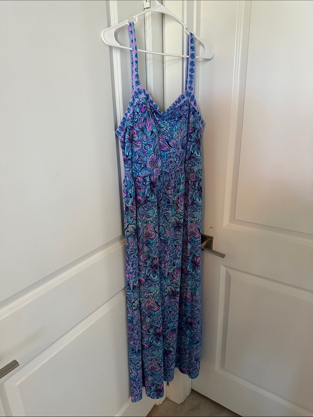 Lilly Pulitzer Blue and Purple Floral One-Piece